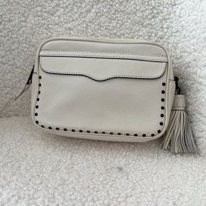 Rebecca Minkoff White Leather BRYN Camera East West Crossbody Handbag